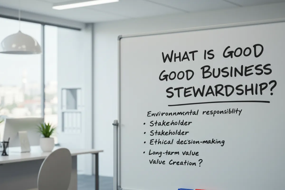 What is good business stewardship? A guide to ethical leadership, responsible resource management, and sustainable business success.